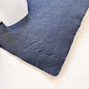 "HERS Vow Book | letterpressed with silk ribbon - navy blue" - Wedding Vow Books in blue by Cara Jo Knapp