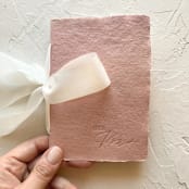 "HER Vow Book | letterpressed with silk ribbon - terracotta" - Wedding Vow Books in beige by Cara Jo Knapp