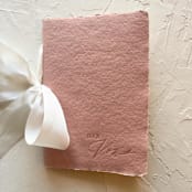 "HER Vow Book | letterpressed with silk ribbon - terracotta" - Wedding Vow Books in beige by Cara Jo Knapp