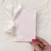 "HIS Vow Book | letterpressed with silk ribbon - blush" - Wedding Vow Books in pink by Cara Jo Knapp