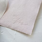 "HIS Vow Book | letterpressed with silk ribbon - blush" - Wedding Vow Books in pink by Cara Jo Knapp