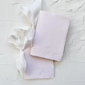 "HIS & HERS Vow Books | letterpressed with silk ribbon - blush" - Wedding Vow Books in pink by Cara Jo Knapp