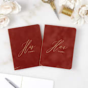 "Rust Velvet Vow Books" - Wedding Vow Books in orange by PAPER and LACE