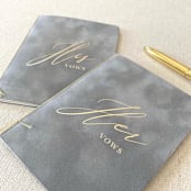 "Gray Velvet Vow Books" - Wedding Vow Books in gray by PAPER and LACE