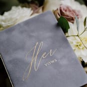 "Gray Velvet Vow Books" - Wedding Vow Books in gray by PAPER and LACE