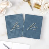 "French Blue Velvet Vow Books" - Wedding Vow Books in blue by PAPER and LACE