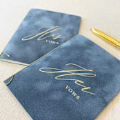 "French Blue Velvet Vow Books" - Wedding Vow Books in blue by PAPER and LACE
