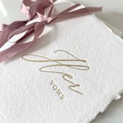 "Handmade Paper Vow Books with Rosewood Silk Ribbon" - Wedding Vow Books in natural by PAPER and LACE
