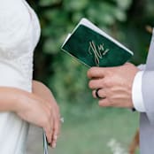 "Navy Velvet Vow Books" - Wedding Vow Books in blue by PAPER and LACE