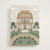 "Little Bungalow" - Moving Announcements in Sand by Jackie Crawford - Front