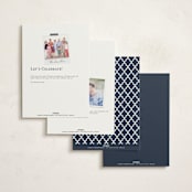"Door Wreath" - Moving Announcements in Navy by Emily Hein - Back of Card Options