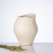 "Ceramic Decorative Sculptural Vase - Cream Mosco" - Vases in white by DinaDecor