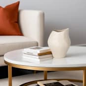 "Ceramic Decorative Sculptural Vase - Cream Mosco" - Vases in white by DinaDecor