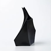 "Ceramic Decorative Sculptural Vase - Matt Black Geo Tall" - Vases in black by DinaDecor