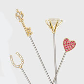 "Wedding cocktail picks" - Wine and Bar Tools in multicolor by Joanna Buchanan
