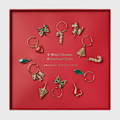 "Christmas cocktail party set" - Wine and Bar Tools in multicolor by Joanna Buchanan