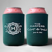 "Custom Ornate monogram wedding can coolers, set of 50" - Favors in beige by Rook Design Co