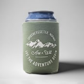 "Custom Mountain stamp can coolers, set of 50" - Favors in green by Rook Design Co
