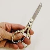 "Vintage Style Scissors Simon Gold" - Couple Gifts in gold by Jordan Perry