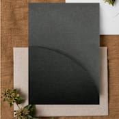 "Textured Black, Curved Edge Wedding Invitation Pocket, Qty 25" - Invitation Pockets in black by The Savage Label