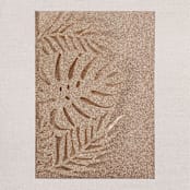 "Qty of 50 Custom Rose Gold Glitter Tropical Leaf Lasercut Pocket | Other Color Options Available" - Invitation Pockets in gold by Papel Custom Design
