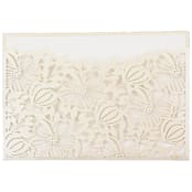 "Cream Floral Laser Cut Invitation Pocket for 5x7 Card | Set of 10 | Envelopes Included" - Invitation Pockets in beige by Self Stationery