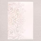 "Qty of 50 Custom Blush Shimmer Classic Lace Tri-fold Laser Cut | Other Color Options Available" - Invitation Pockets in black by Papel Custom Design