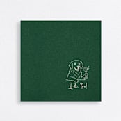 "“I Do, Too!” Golden Retriever Wedding Cocktail Napkins Green" - Napkins in green by Papel Custom Design