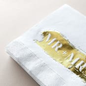 "Mr + Mrs Napkin Pack, cocktail size, pack of 50" - Napkins in white by ForYourParty