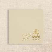 "Champagne Tower Personalized Cocktail Napkins Ivory" - Napkins in natural by Papel Custom Design