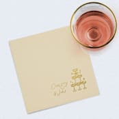 "Champagne Tower Personalized Cocktail Napkins Ivory" - Napkins in natural by Papel Custom Design