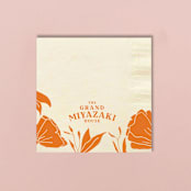 "Custom Grand House Bold Floral Napkin, cocktail size, set of 100" - Napkins in orange by ForYourParty