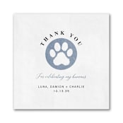 "Pet Gratitude Digital Beverage Napkin" - Napkins in white by Papel Custom Design