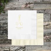 "Foil Elegant Custom Monogram Napkin - Pack of 100" - Napkins in multicolorassorted-colors by Papel Custom Design
