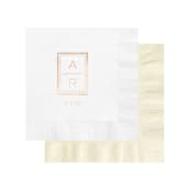 "Modern Monogram Custom Napkin - Pack of 100" - Napkins in multicolorassorted-colors by Papel Custom Design