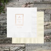 "Modern Monogram Custom Napkin - Pack of 100" - Napkins in multicolorassorted-colors by Papel Custom Design
