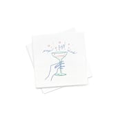 "Champagne Pop, Fizz, Clink Napkin Pack, cocktail size, pack of 50" - Napkins in white by ForYourParty