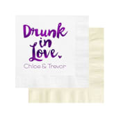 "Custom Drunk in Love Napkin - Pack of 100" - Napkins in multicolorassorted-colors by Papel Custom Design