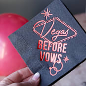 "Vegas Before Vows Napkin Pack, cocktail size, pack of 50" - Napkins in black by ForYourParty