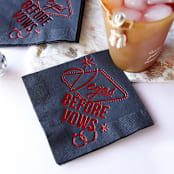 "Vegas Before Vows Napkin Pack, cocktail size, pack of 50" - Napkins in black by ForYourParty