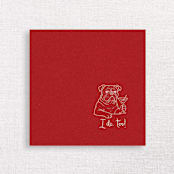 "“I Do, Too!” Bulldog Wedding Cocktail Napkins Red" - Napkins in red by Papel Custom Design