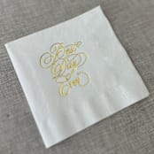 "Foil napkins (Best day ever) | Gold foil, white napkins | Set of 20" - Napkins in white by Maria Ferrer G.