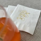 "Foil napkins (Best day ever) | Gold foil, white napkins | Set of 20" - Napkins in white by Maria Ferrer G.