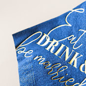 "Eat, Drink and Be Married Napkin Pack, cocktail size, pack of 50" - Napkins in blue by ForYourParty