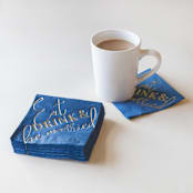 "Eat, Drink and Be Married Napkin Pack, cocktail size, pack of 50" - Napkins in blue by ForYourParty