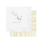 "Diagonal Custom Mr. & Mrs. Napkin - Pack of 100" - Napkins in multicolorassorted-colors by Papel Custom Design