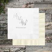 "Diagonal Custom Mr. & Mrs. Napkin - Pack of 100" - Napkins in multicolorassorted-colors by Papel Custom Design