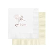 "Long Stem Rose Custom Napkin - Pack of 100" - Napkins in multicolorassorted-colors by Papel Custom Design