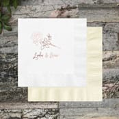 "Long Stem Rose Custom Napkin - Pack of 100" - Napkins in multicolorassorted-colors by Papel Custom Design
