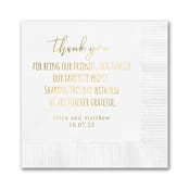 "Custom Foil Expressing Gratitude Napkin" - Napkins in multicolorassorted-colors by Papel Custom Design